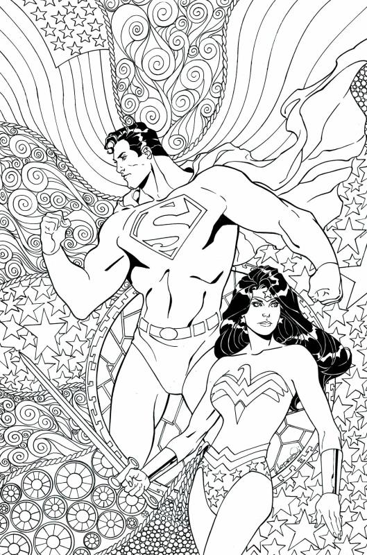 SUPERMAN WONDER WOMAN #25 ADULT COLORING BOOK VARIANT ED