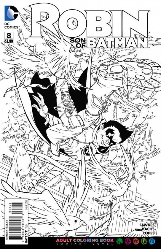 ROBIN SON OF BATMAN #8 ADULT COLORING BOOK VARIANT ED