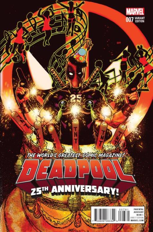 DEADPOOL #7 HARRIS DEADPOOL 25TH ANNIVERSARY VARIANT