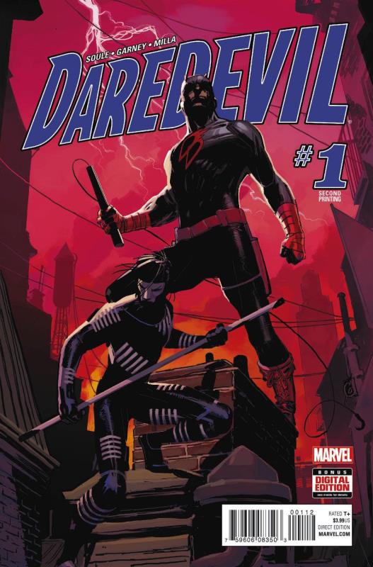 DAREDEVIL #1 GARNEY 2ND PTG VARIANT