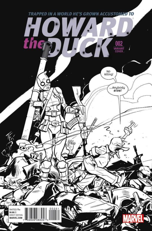 HOWARD THE DUCK #2 FOWLER GWENPOOL B&W 2ND PTG VARIANT