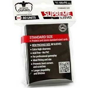 ULTIMATE GUARD SUPREME SLEEVES BLACK STANDARD SIZE