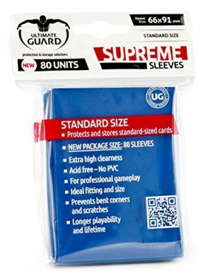 ULTIMATE GUARD SUPREME SLEEVES SOLID BLUE STANDARD SIZE