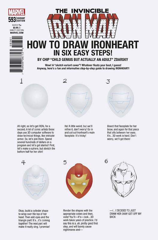 INVINCIBLE IRON MAN #593 ZDARSKY HOW TO DRAW VARIANT LEG