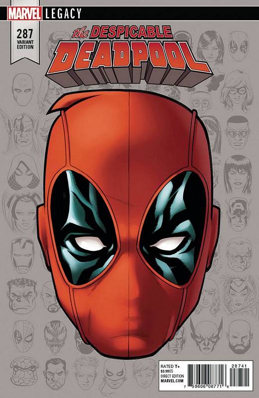 DESPICABLE DEADPOOL #287 1:10 MCKONE LEGACY HEADSHOT VARIANT LEG