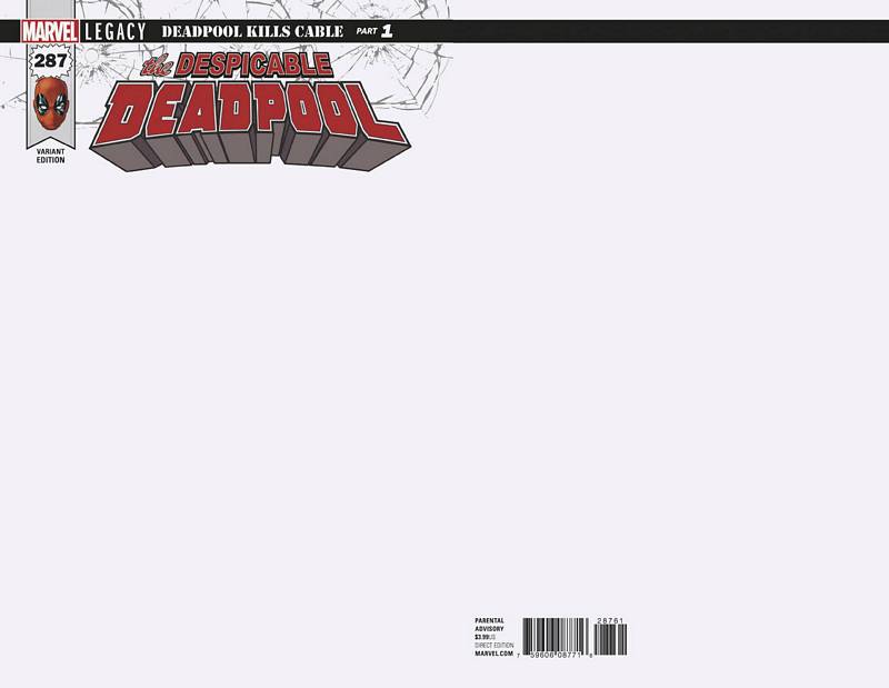 DESPICABLE DEADPOOL #287 BLANK VARIANT LEG