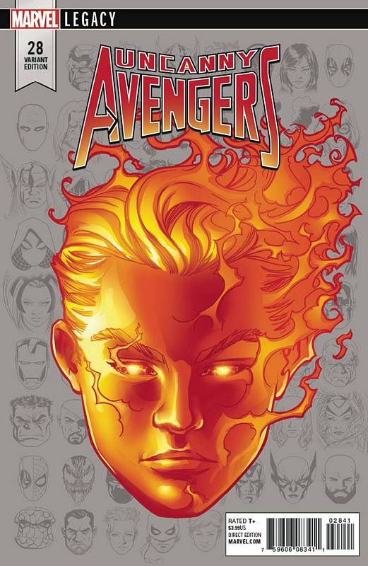 UNCANNY AVENGERS #28 1:10 MCKONE LEGACY HEADSHOT VARIANT LEG