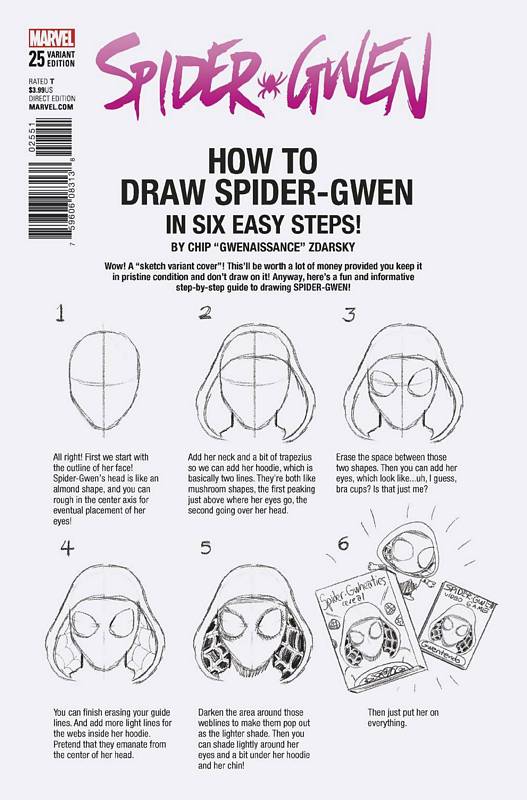 SPIDER-GWEN #25 ZDARSKY HOW TO DRAW VARIANT LEG