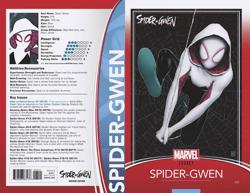 SPIDER-GWEN #25 CHRISTOPHER TRADING CARD VARIANT LEG