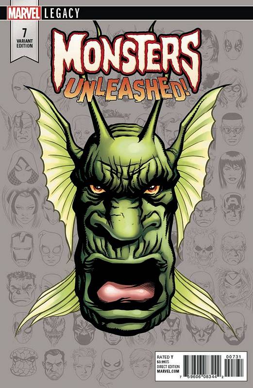 MONSTERS UNLEASHED #7 1:10 MCKONE LEGACY HEADSHOT VARIANT LEG