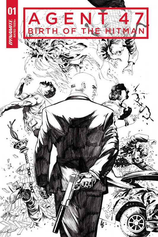 AGENT 47 BIRTH OF HITMAN #1 CVR D 1:10 COPY LAU B&W VARIANT