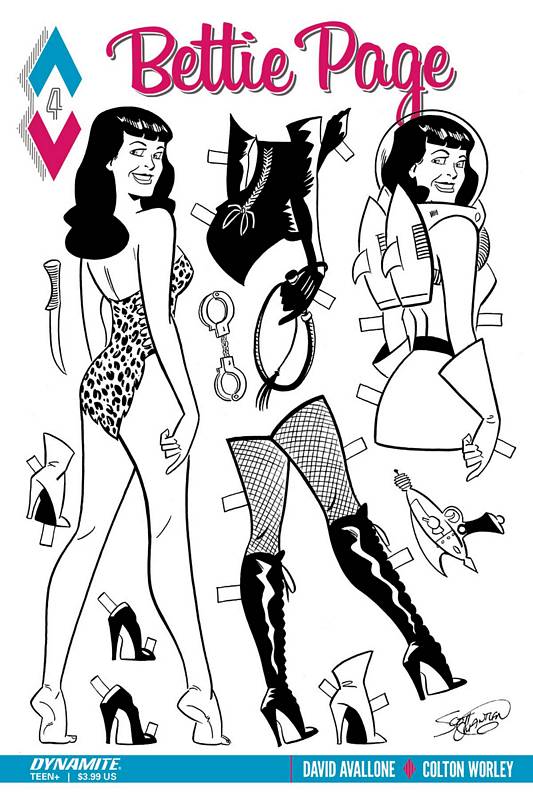 BETTIE PAGE #4 CVR D 1:10 COPY CHANTLER B&W VARIANT