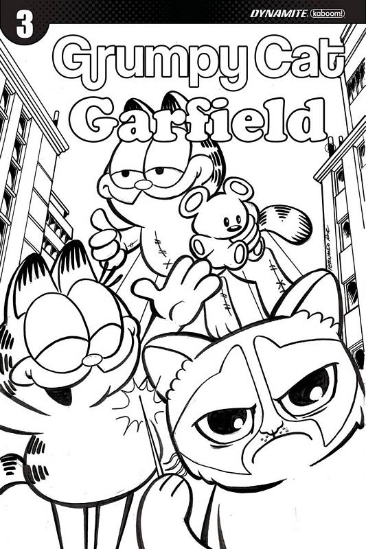 GRUMPY CAT GARFIELD #3 (OF 3) CVR G 1:30 COPY RUIZ B&W VARIANT