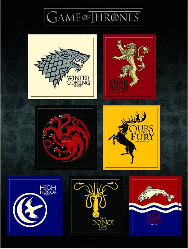 GAME OF THRONES HOUSE SIGIL MAGNET SET