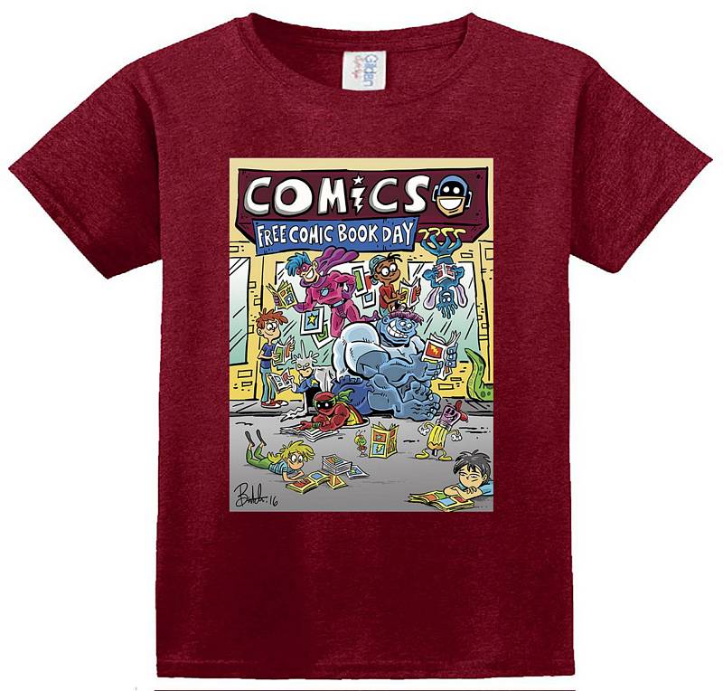 FCBD 2017 COMM ARTIST HARTMAN RED YOUTH T-SHIRT MED