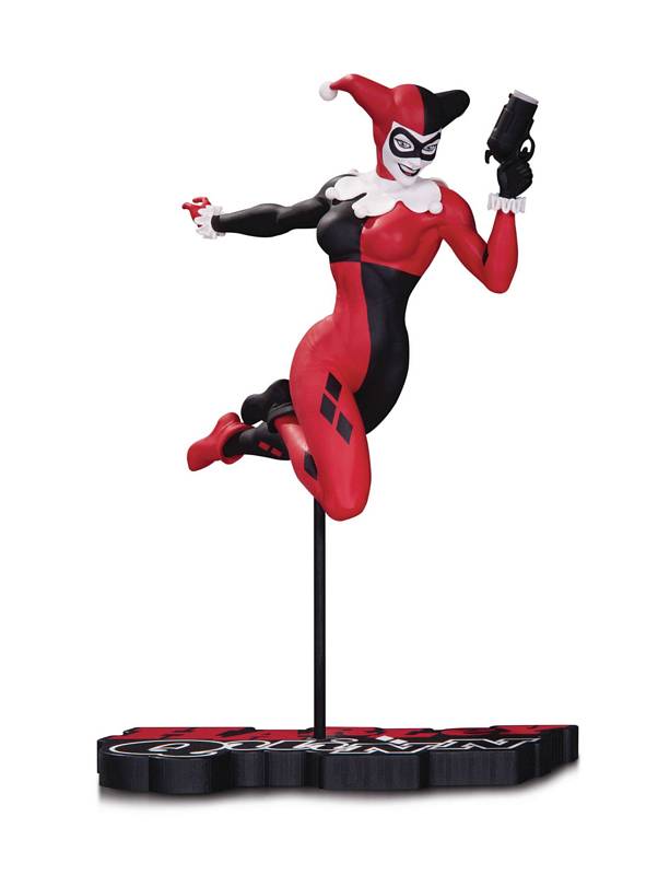 HARLEY QUINN RED WHITE & BLACK STATUE BY TERRY DODSON