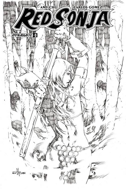 RED SONJA #3 CVR H 1:30 COPY RUBI B&W VARIANT