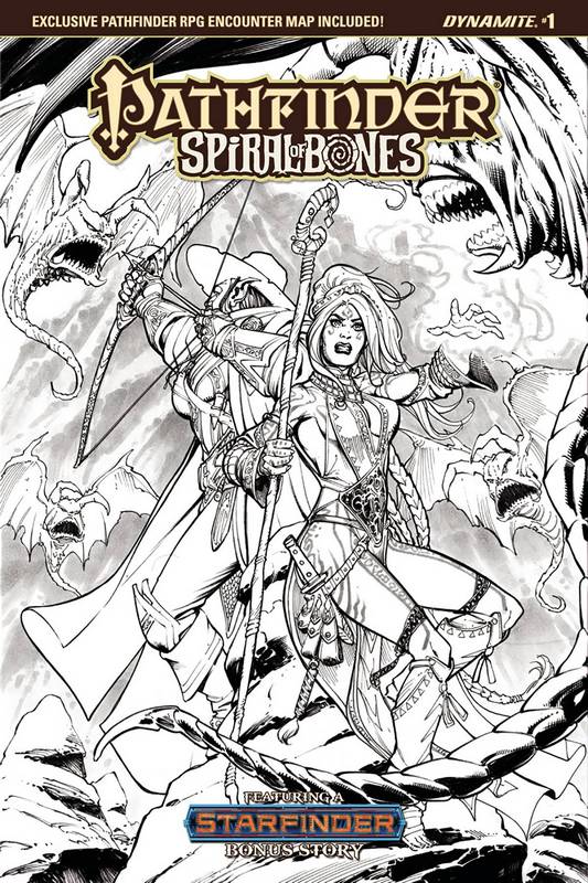 PATHFINDER SPIRAL OF BONES #1 (OF 5) CVR E 1:30 COPY SANTUCCI B&W VARIANT