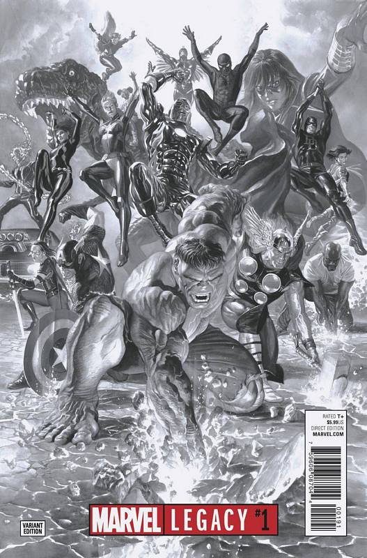 MARVEL LEGACY #1 1:100 ROSS BW VARIANT