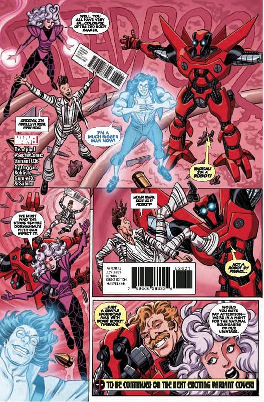 DEADPOOL #36 KOBLISH SECRET COMIC VARIANT SE