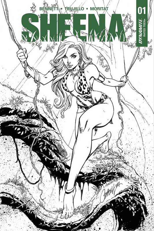 SHEENA #1 CVR H 1:30 COPY CAMPBELL B&W VARIANT