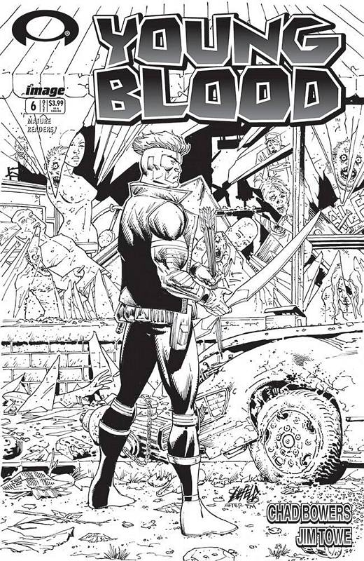 YOUNGBLOOD #6 CVR D B&W WALKING DEAD #1 TRIBUTE VARIANT