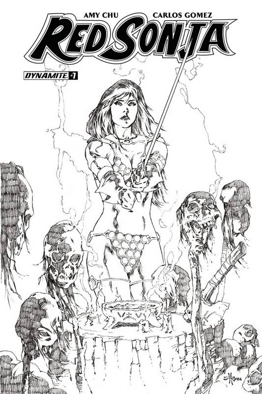 RED SONJA #7 CVR H 1:30 COPY RUBI B&W VARIANT