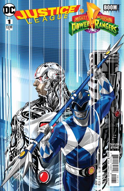 JUSTICE LEAGUE POWER RANGERS #1 (OF 6) CYBORG BLUE RANGER VARIANT ED