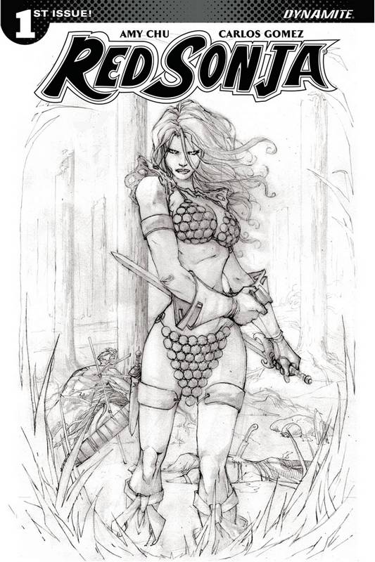 RED SONJA #1 CVR H 1:20 COPY CAMUNCOLI B&W VARIANT