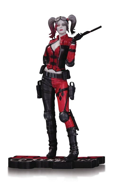 HARLEY QUINN RED WHITE & BLACK STATUE INJUSTICE 2