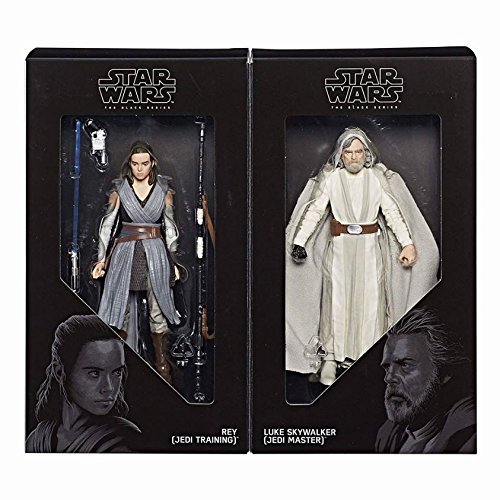 SDCC 2017 Hasbro Exclusive Star Wars Last Jedi Black Series Rey and Luke Skywalker