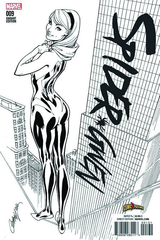 DF SPIDER-GWEN #9 COMICXPOSURE EXC B&W CAMPBELL