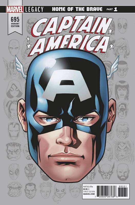 CAPTAIN AMERICA #695 1:10 MCKONE LEGACY HEADSHOT VARIANT LEG