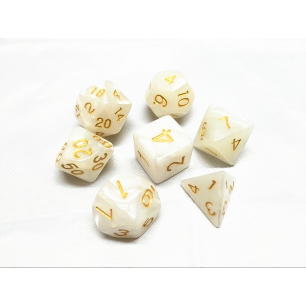 Nested Egg GUST PEARL Dice Set with Dice Bag