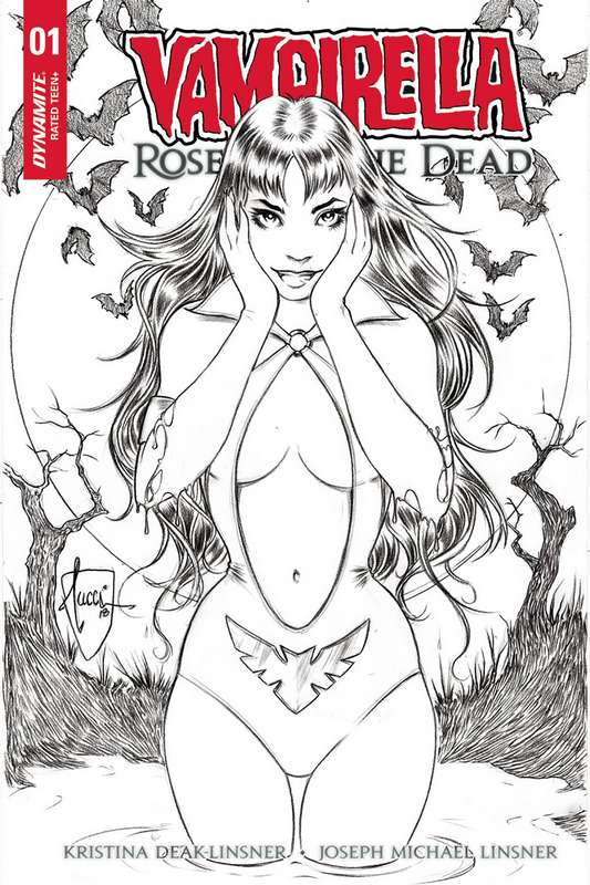 VAMPIRELLA ROSES FOR DEAD #1 (OF 5) CVR D 1:20 TUCCI B&W VARIANT (MR)