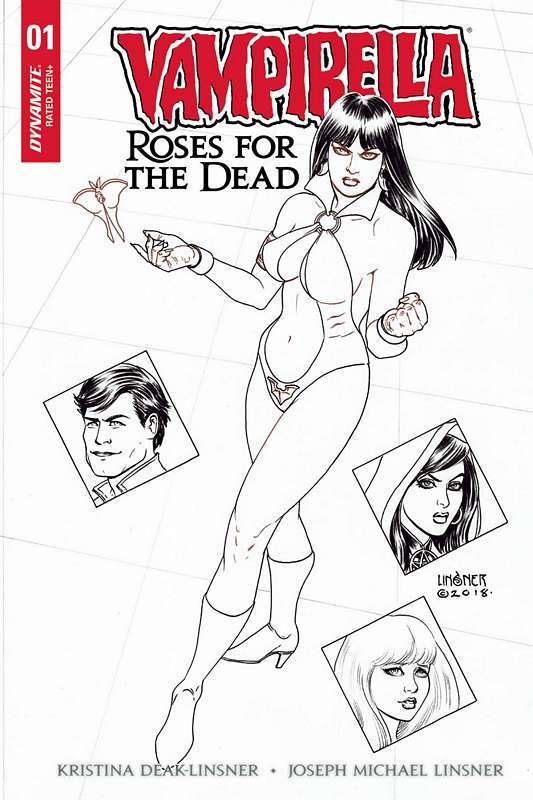 VAMPIRELLA ROSES FOR DEAD #1 (OF 5) CVR F 1:40 LINSNER B&W VARIANT (MR)