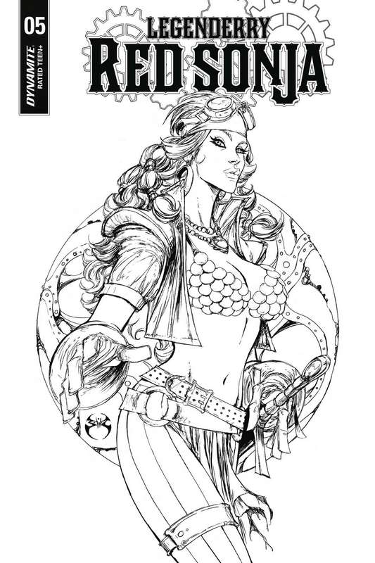 LEGENDERRY RED SONJA #5 (OF 5) CVR B 1:10 COPY BENITEZ B&W VARIANT