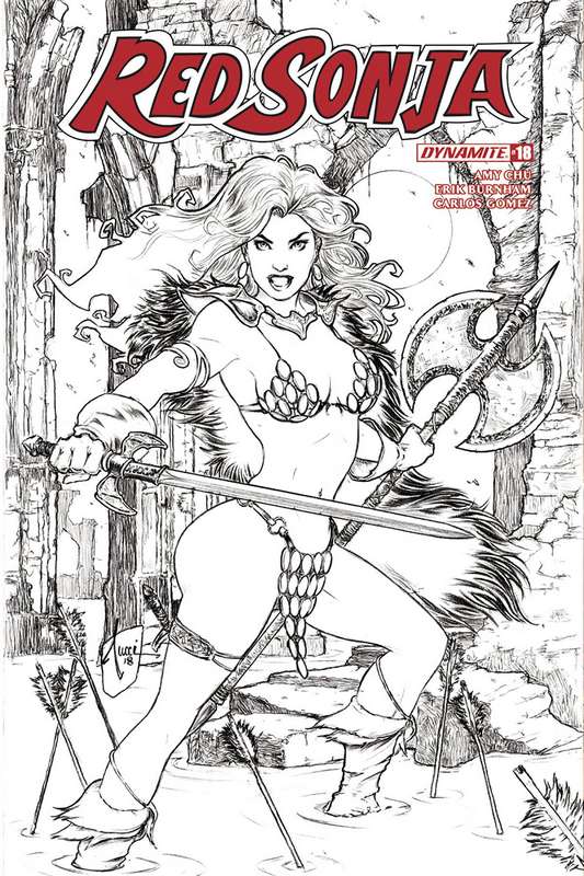 RED SONJA #18 CVR H 1:30 TUCCI B&W VARIANT