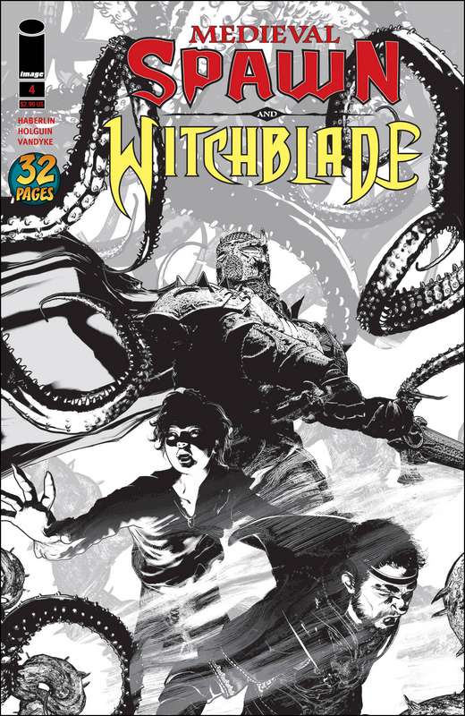 MEDIEVAL SPAWN WITCHBLADE #4 (OF 4) CVR B HABERLIN B&W