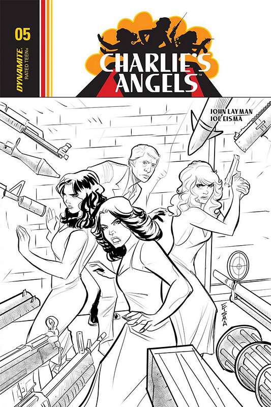 CHARLIES ANGELS #5 1:10 COPY EISMA B&W VARIANT