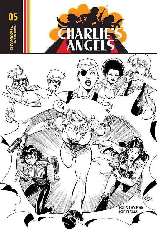 CHARLIES ANGELS #5 1:20 COPY CIFUENTES B&W VARIANT