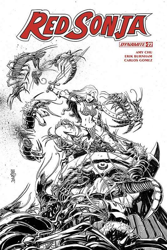 RED SONJA #22 1:25 MANDRAKE B&W VARIANT