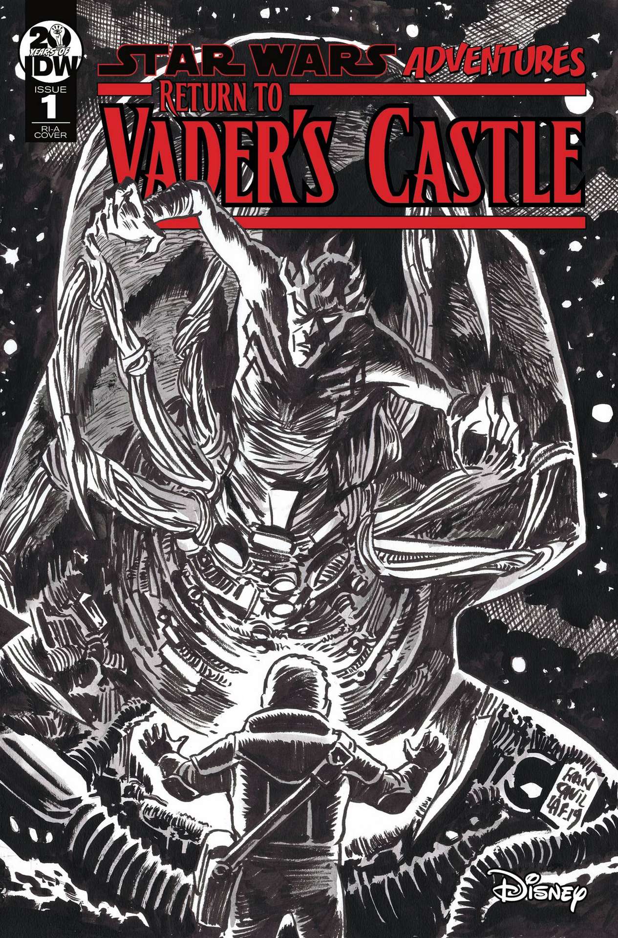 STAR WARS ADVENTURES RETURN TO VADERS CASTLE #1 1:10 B&W FRANCAVILLA VARIANT