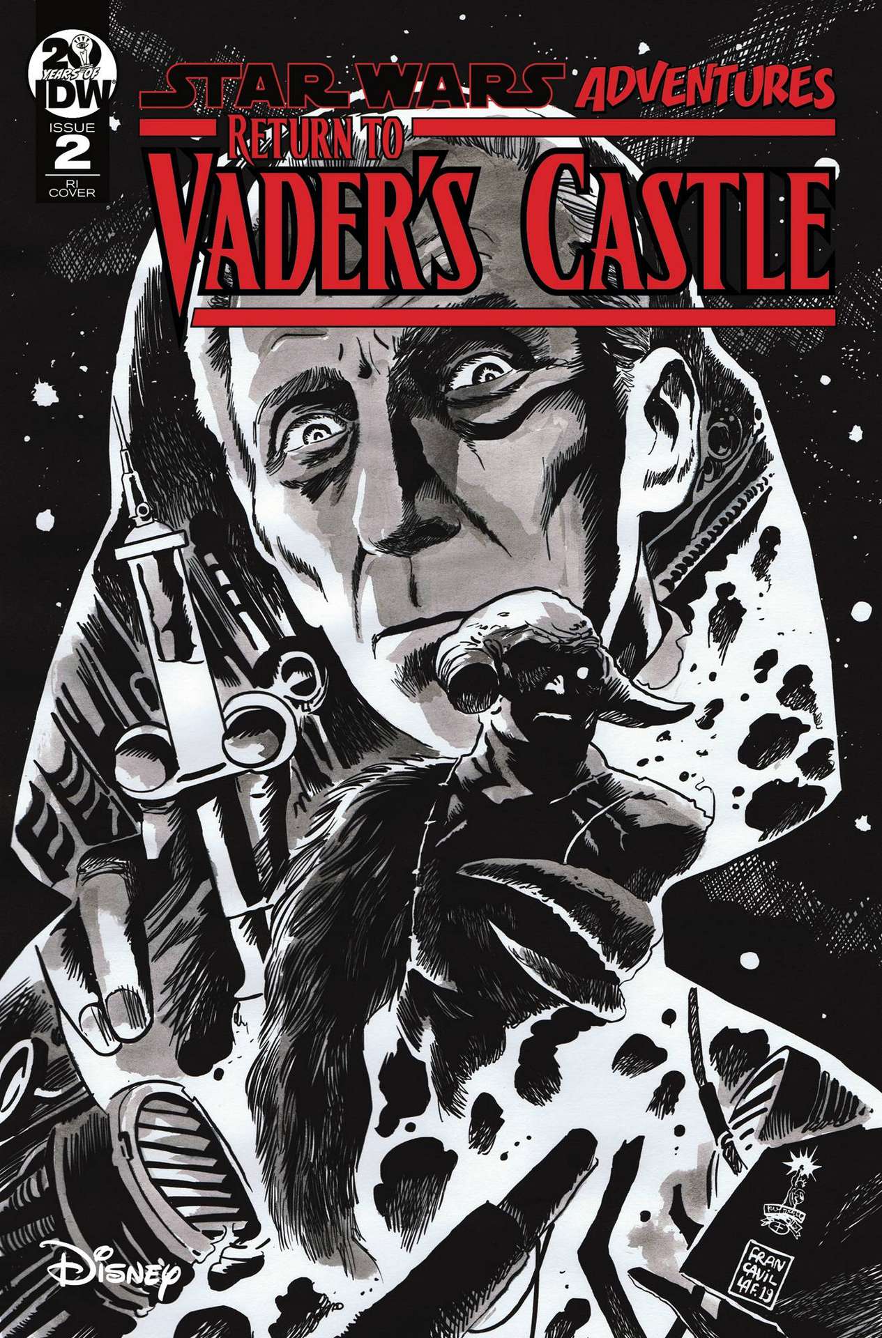 STAR WARS ADVENTURES RETURN TO VADERS CASTLE #2 1:10 B&W FRANCAVILLA VARIANT