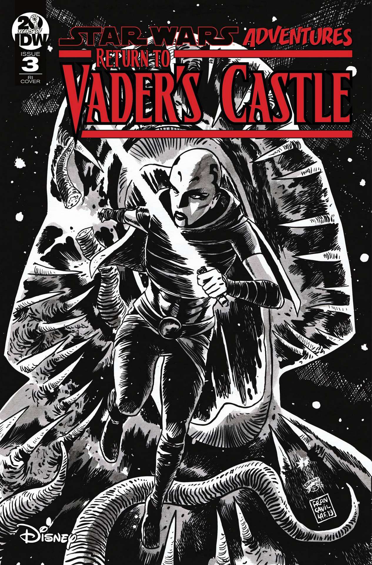 STAR WARS ADVENTURES RETURN TO VADERS CASTLE #3 1:10 B&W FRANCAVILLA VARIANT