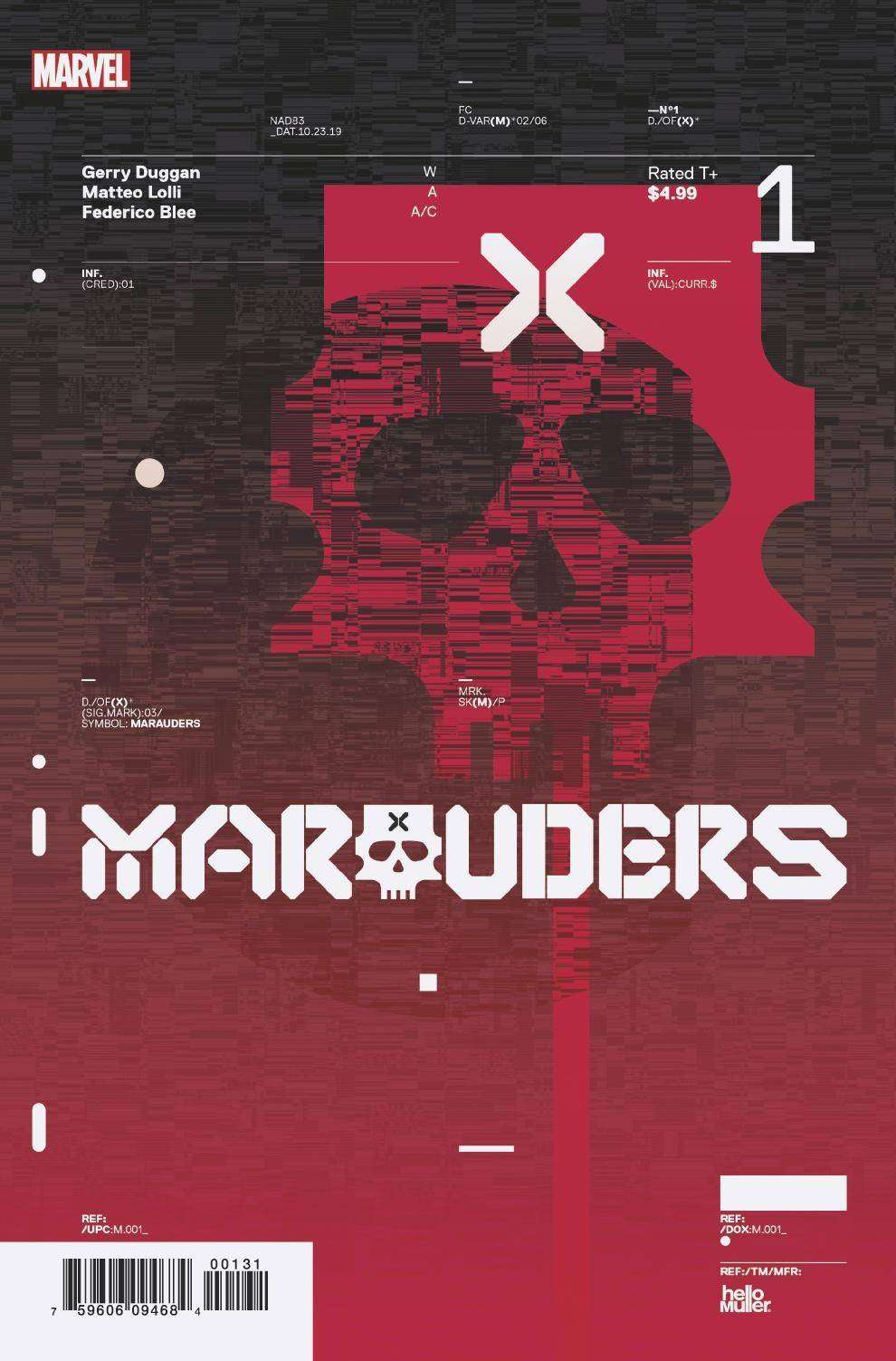 MARAUDERS #1 HICKMAN 1:10 MULLER DESIGN VARIANT DX