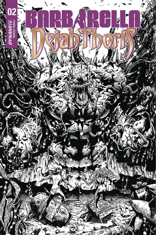 BARBARELLA DEJAH THORIS #2 1:40 COPY HSIEH B&W VARIANT