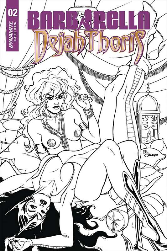 BARBARELLA DEJAH THORIS #2 1:50 COPY SANAPO B&W VARIANT