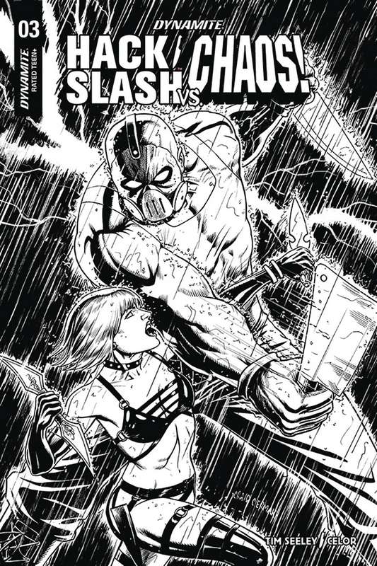 HACK SLASH VS CHAOS #3 1:10 COPY CERMAK B&W VARIANT