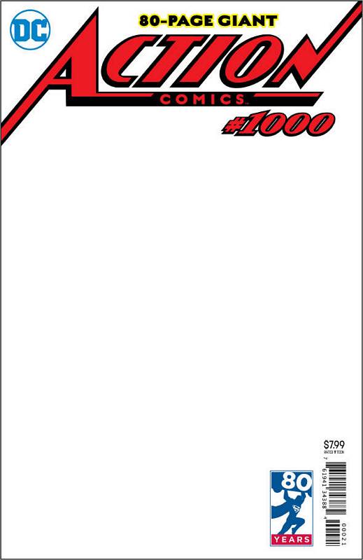 ACTION COMICS #1000 BLANK VARIANT ED (NOTE PRICE)